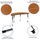 Oak |#| 2 Piece Mobile 60inch Circle Flexible Oak Adjustable Activity Table Set