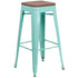 30" High Backless Barstool with Square Wood Seat