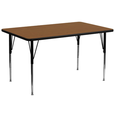 30''W x 72''L Rectangular HP Laminate Activity Table - Standard Height Adjustable Legs