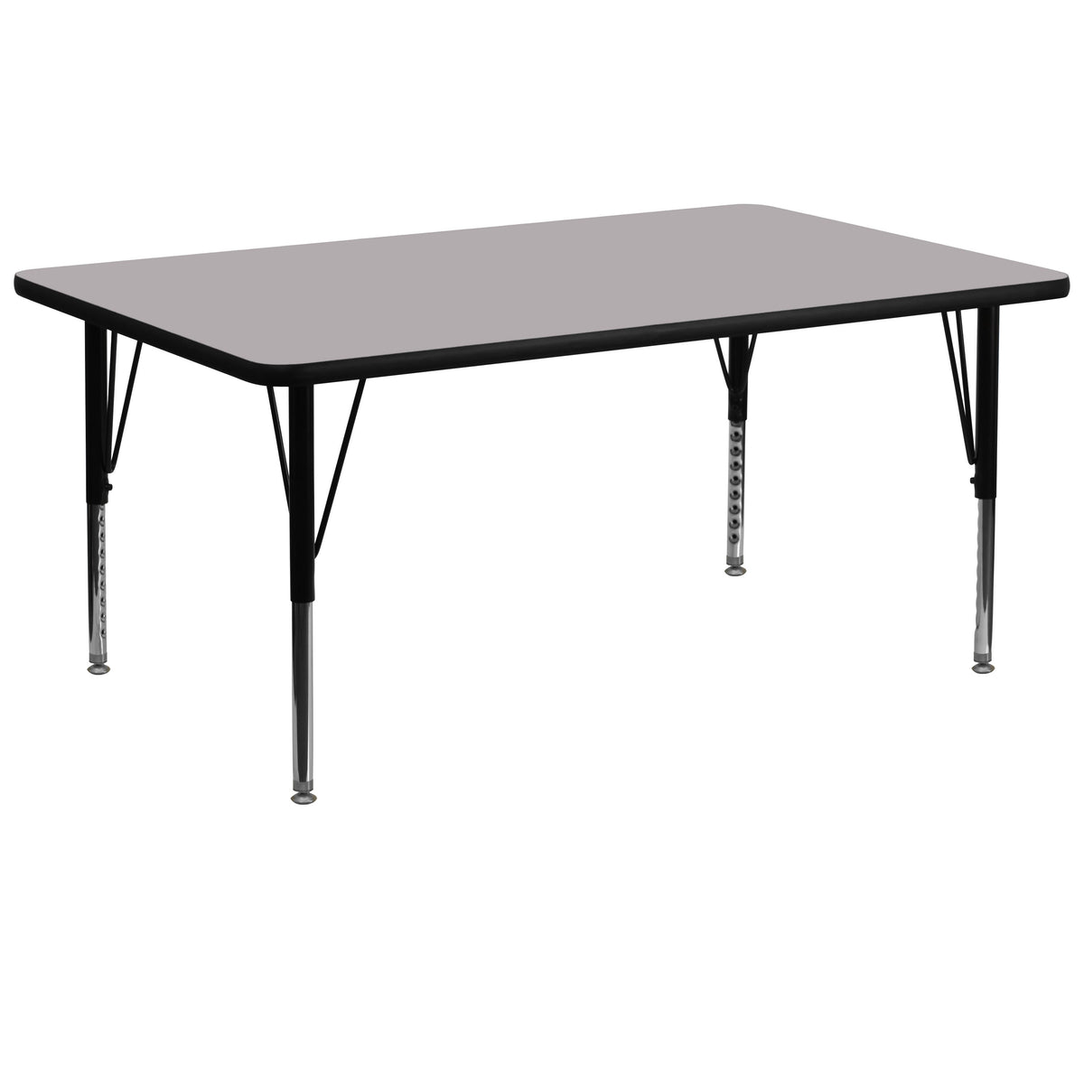 Gray |#| 30inchW x 72inchL Rectangular Grey Thermal Laminate Adjustable Activity Table