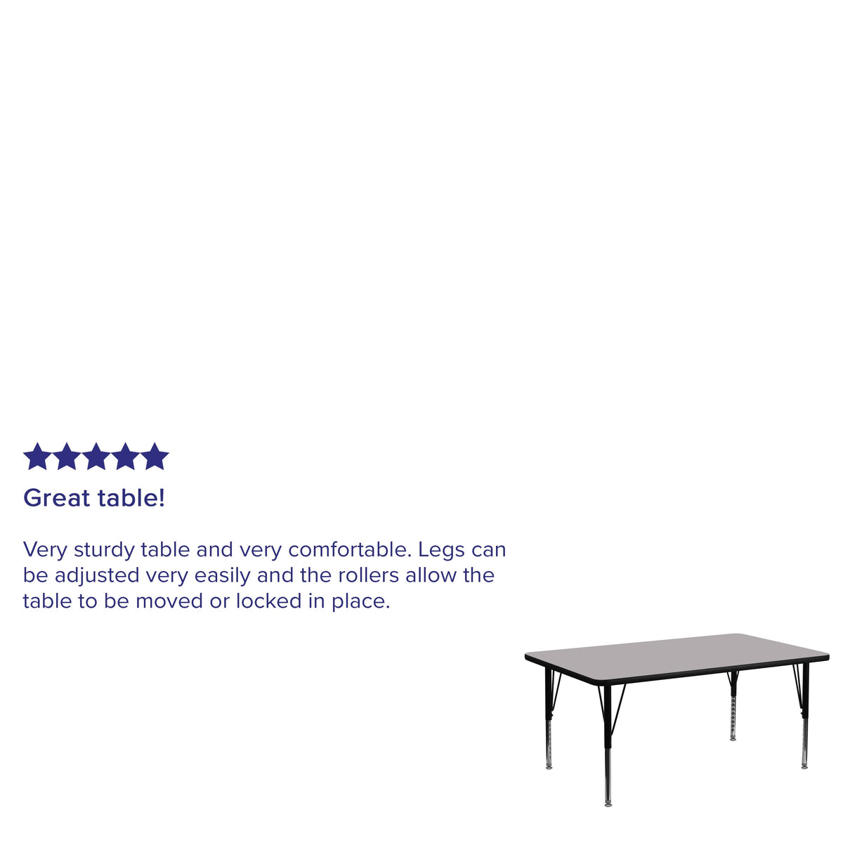Gray |#| 30inchW x 72inchL Rectangular Grey Thermal Laminate Adjustable Activity Table