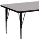Gray |#| 30inchW x 72inchL Rectangular Grey Thermal Laminate Adjustable Activity Table