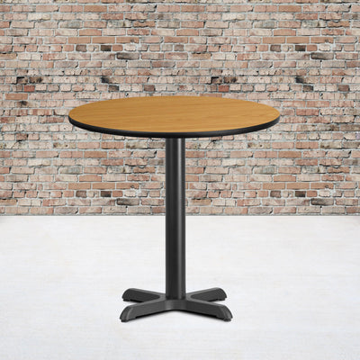 30'' Round Laminate Table Top with 22'' x 22'' Table Height Base - View 2