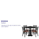 30inch Square Black Laminate Table Set with 4 Metal Chairs - Cherry Wood Seat