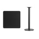 Black |#| 30inch Square Black Laminate Table Top with 18inch Round Bar Height Table Base