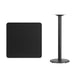 Black |#| 30inch Square Black Laminate Table Top with 18inch Round Bar Height Table Base