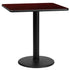 30'' Square Laminate Table Top with 18'' Round Table Height Base