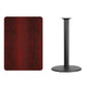 Mahogany |#| 30inch x 42inch Mahogany Laminate Table Top with 24inch Round Bar Height Table Base