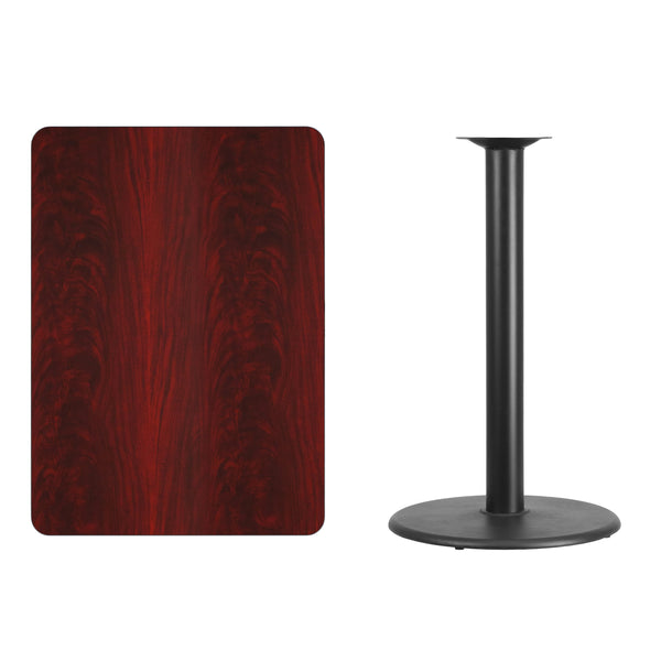 Black |#| 30inch x 42inch Rectangular Black Laminate Table Top & 24inch RD Bar Height Table Base