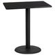 Black |#| 30inch x 42inch Rectangular Black Laminate Table Top & 24inch RD Bar Height Table Base