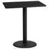 30'' x 42'' Rectangular Laminate Table Top with 24'' Round Bar Height Table Base