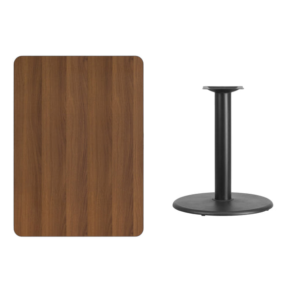 Natural |#| 30inch x 42inch Natural Laminate Table Top with 24inch Round Table Height Base