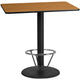 Natural |#| 30inch x 48inch Natural Laminate Table Top & 24inch Round Bar Height Base with Foot Ring