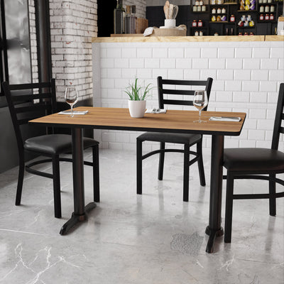 30'' x 48'' Rectangular Laminate Table Top with 5'' x 22'' Table Height Bases - View 2