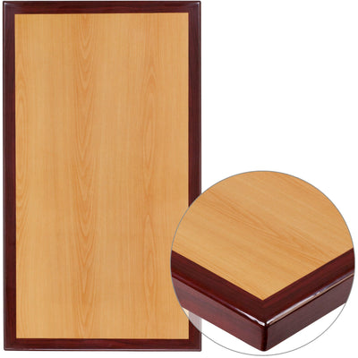 30" x 42" 2-Tone High-Gloss Resin Table Top with 2" Thick Drop-Lip - View 1
