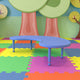 Blue |#| 35inchW x 65inchL Half-Moon Blue Plastic Height Adjustable Activity Table