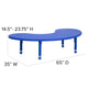 Blue |#| 35inchW x 65inchL Half-Moon Blue Plastic Height Adjustable Activity Table