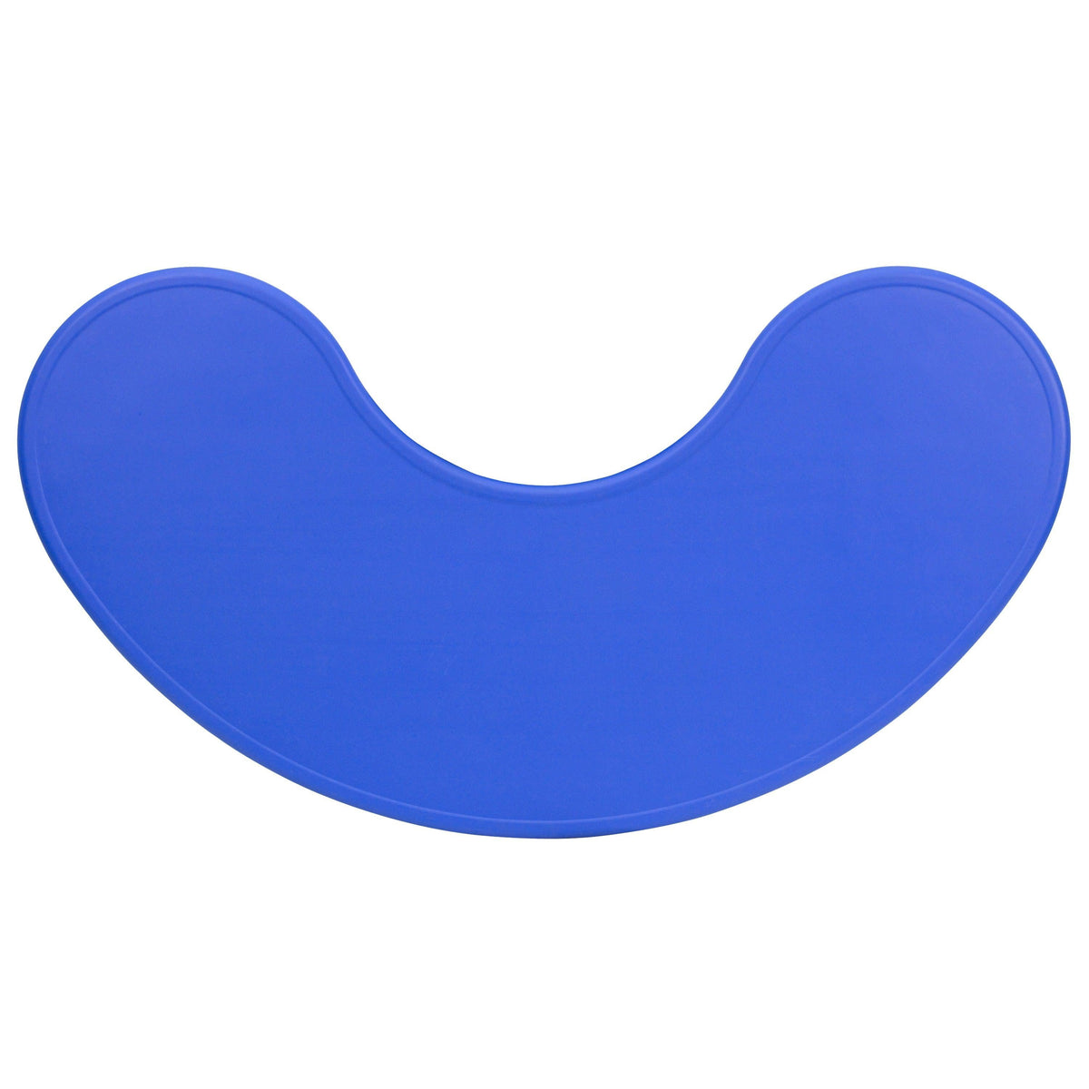 Blue |#| 35inchW x 65inchL Half-Moon Blue Plastic Height Adjustable Activity Table