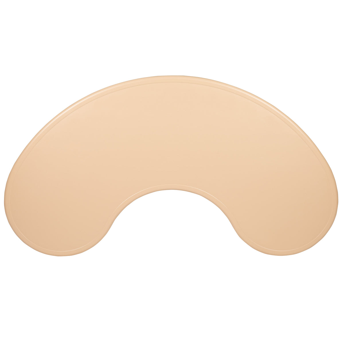 Natural |#| 35inchWx65inchL Half-Moon Natural Plastic Adjustable Activity Table-School Table for 8