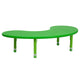 Green |#| 35inchW x 65inchL Half-Moon Green Plastic Height Adjustable Activity Table