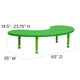 Green |#| 35inchW x 65inchL Half-Moon Green Plastic Height Adjustable Activity Table
