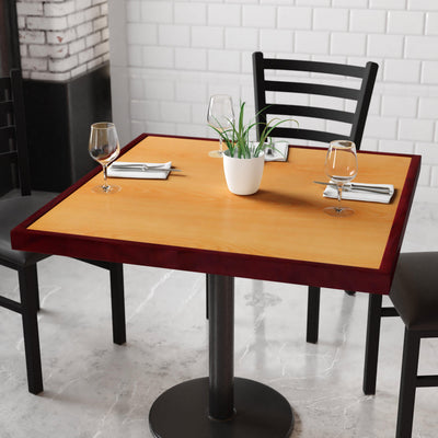 36" Square 2-Tone High-Gloss Resin Table Top with 2" Thick Drop-Lip - View 2