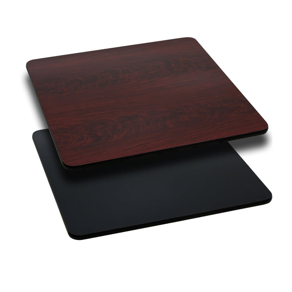 Black/Mahogany |#| 36inch Square Table Top with Black or Mahogany Reversible Laminate Top