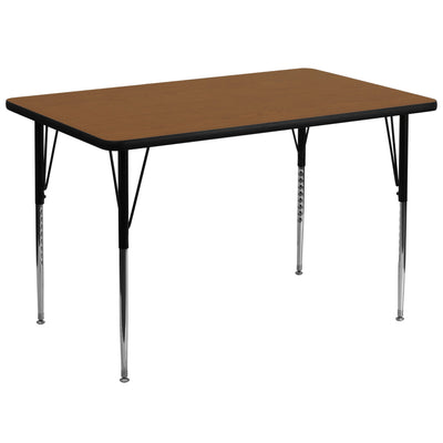 36''W x 72''L Rectangular HP Laminate Activity Table - Standard Height Adjustable Legs