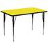 36''W x 72''L Rectangular HP Laminate Activity Table - Standard Height Adjustable Legs