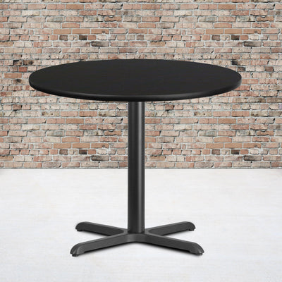 36'' Round Laminate Table Top with 30'' x 30'' Table Height Base