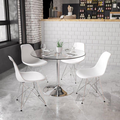 39.25'' Round Glass Table with 29''H Chrome Base - View 2