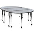 3 Mobile Piece 86" Oval Wave Flexible Grey Thermal Laminate Activity Table Set - Standard Height Adjustable Legs