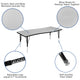 Grey |#| 3 Piece 86inch Oval Wave Flexible Grey Kids Adjustable Activity Table Set