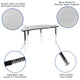 Grey |#| 3 Piece 86inch Oval Wave Flexible Grey Adjustable Activity Table Set