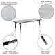 Grey |#| 3 Piece 86inch Oval Wave Flexible Grey Adjustable Activity Table Set