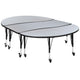 Grey |#| 3PC Mobile 86inch Oval Wave Flexible Grey Kids Adjustable Activity Table Set