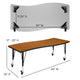 Oak |#| 3PC Mobile 86inch Oval Wave Flexible Oak Kids Adjustable Activity Table Set
