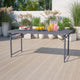 Dark Gray |#| 4-Foot Height Adjustable Bi-Fold Dark Gray Plastic Folding Table with Handle