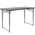 4-Foot Height Adjustable Bi-Fold Dark Gray Plastic Folding Table with Carrying Handle