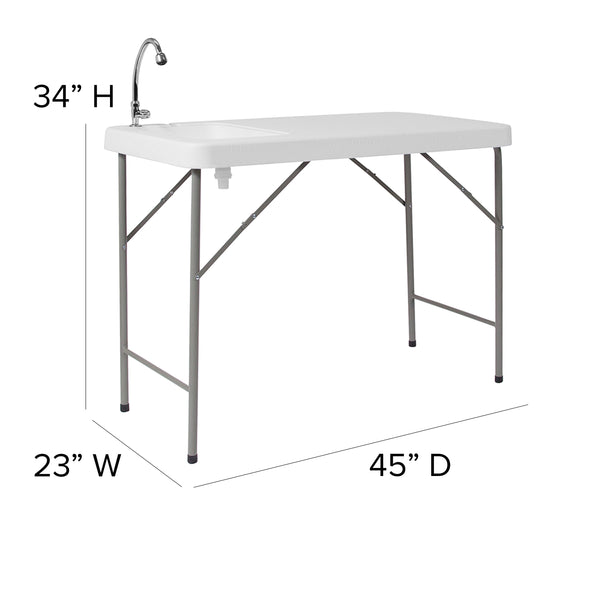 4-Foot Portable Fish Cleaning Table / Outdoor Camping Table and Sink