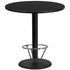 42'' Round Laminate Table Top with 24'' Round Bar Height Table Base and Foot Ring