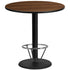 42'' Round Laminate Table Top with 24'' Round Bar Height Table Base and Foot Ring