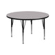 Gray |#| 42inch Round Grey Thermal Laminate Activity Table - Height Adjustable Short Legs