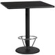 Black |#| 42inch Square Black Laminate Table Top with 24inch Round Bar Height Table Base