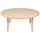 Natural |#| 45inch Round Natural Plastic Height Adjustable Activity Table - School Table for 4