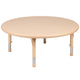 Natural |#| 45inch Round Natural Plastic Height Adjustable Activity Table Set with 2 Chairs
