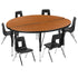 47.5" Circle Wave Flexible Laminate Activity Table Set with 12" Student Stack Chairs