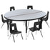 47.5" Circle Wave Flexible Laminate Activity Table Set with 12" Student Stack Chairs