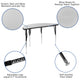 Grey |#| 47.5inch Circle Wave Activity Table Set with 18inch Student Stack Chairs, Grey/Black