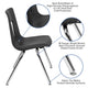 Grey |#| 47.5inch Circle Wave Activity Table Set with 18inch Student Stack Chairs, Grey/Black